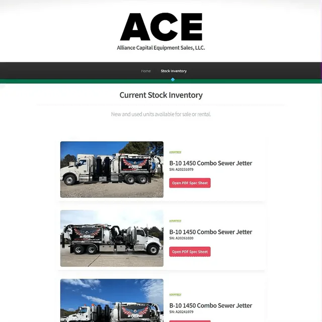 ACE Capital Equipment website