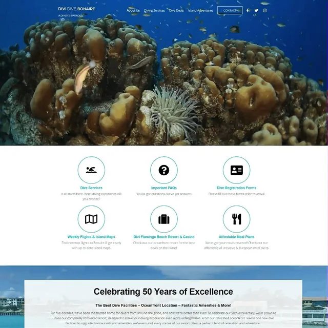 Divi Dive website